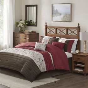 Embroidered 7 Piece Comforter Set Red Queen Embroidered 7 Piece Comforter Set Red Queen