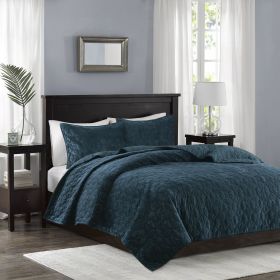 3 Piece Velvet Quilt Set Teal King/Cal King 3 Piece Velvet Quilt Set Teal King/Cal King